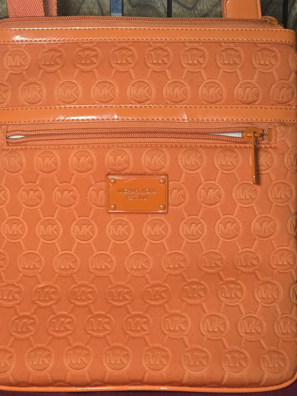 Michael Kors Orange Embossed Crossbody Bag